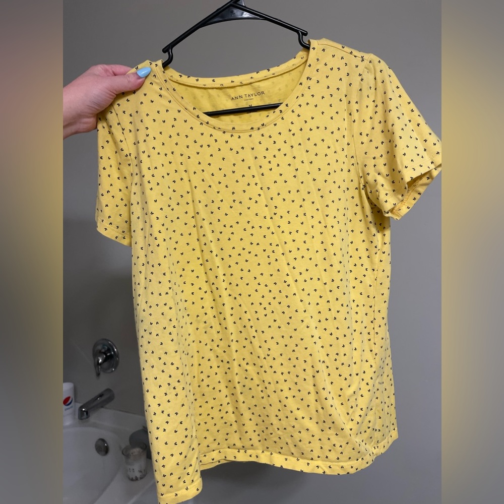 Ann Taylor Yellow Butterfly Shirt